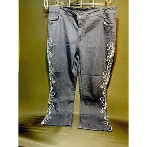 Denim 24/7 flower embroidery size 18w mid rise
